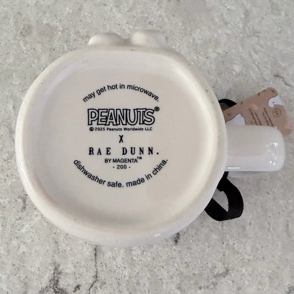 Rae Dunn Peanuts Mug White Ceramic 3D Snoopy Holding a Pumpkin - Picture 7 of 10
